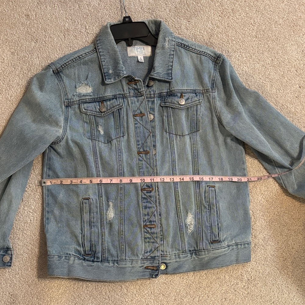 Time & Tru Oversized Blue Denim Jacket - Picture 8 of 10